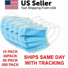 10/20/50 Face Mask Mouth Cover Surgical MEDICAL Dental Disposable 3-PLY Earloop