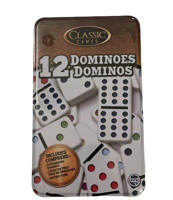 Double 12 Dominoes/Dominos Classis Game Tin Case 