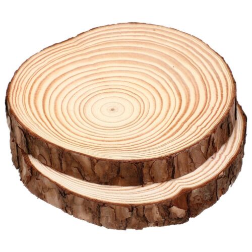 2 PCS Wood Slices Unpainted Wood Circles Wooden Centerpieces Rustic Home Decors