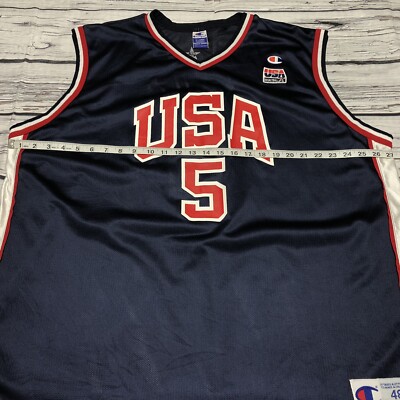 USA Basketball Jersey KIDD 5 Ｌ Rare Jason Kidd Champion #5 USA Vintage NBA Blue Olympics Jersey