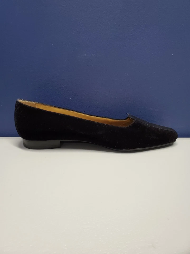 Аэрозоли вечер балетки туфли женский размер 6,5 черный бархат атласный поскользнуться на - Изображение 3 из 4