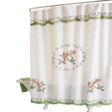 Melody Flying Hummingbird Shower Curtain Spring Blooms Flowers Bath Curtain
