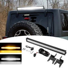 32'' Strobe LED Light Bar+Rear Window Mount+Wire For 2007-2018 Jeep Wrangler JK 