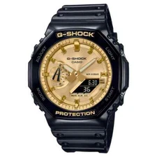New Casio G-Shock GA2100GB-1A Carbon Core Guard Glossy Black / Gold Watch