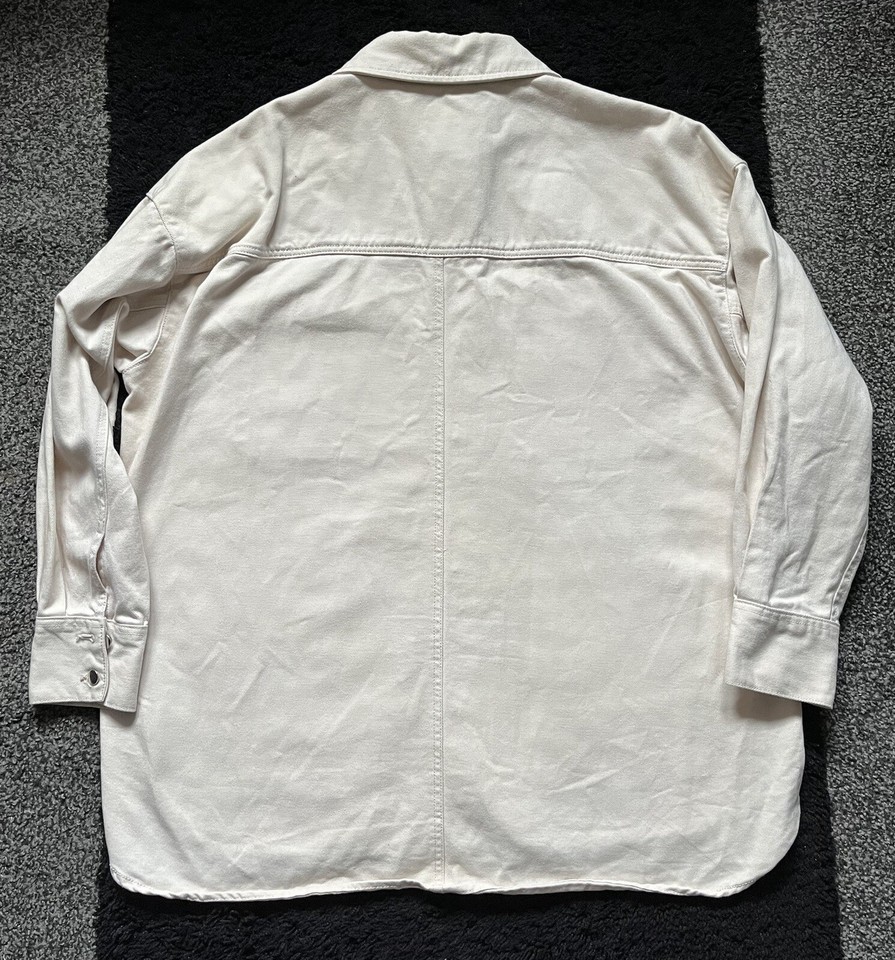 H&M Mens Shirt Jacket Shacket Beige Large eBay