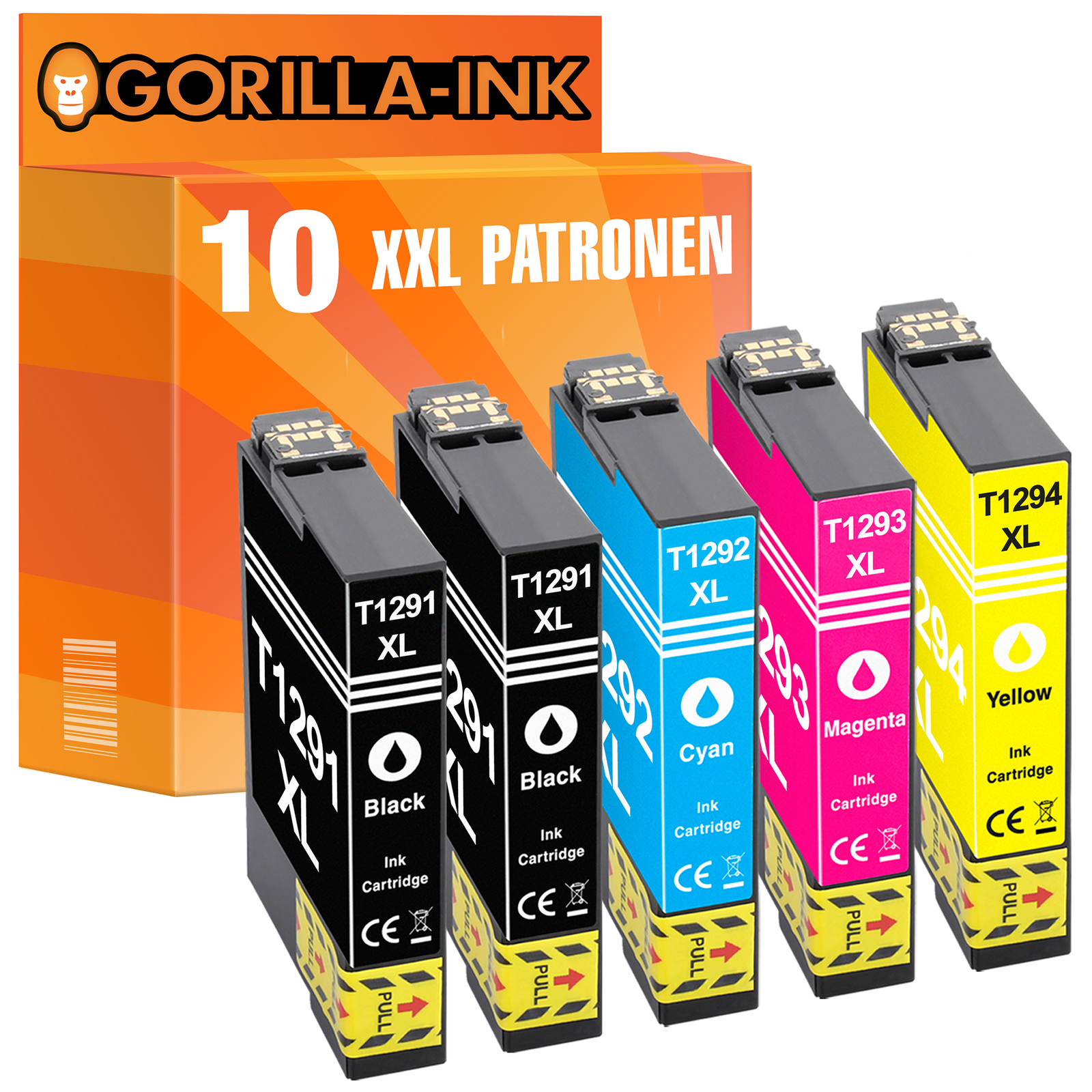 10 Patronen XXL für Epson Stylus SX 425 W SX 430 W SX 435 W SX 438 W T1291-1294