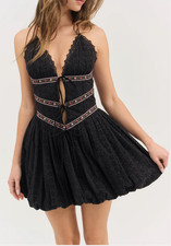 For Love Lemons Cotton Mckinley Corset Halter Mini Dress Sz M 269 New NWT