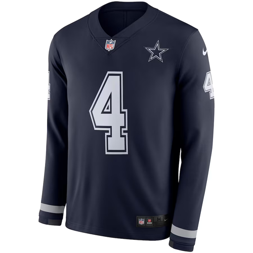 Nike Dallas Cowboys Dak Prescott Navy Therma Long Sleeve Jersey Men's XL - Picture 9 of 11