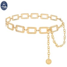 Women's Gold Metal Chain Waist Belt Chunky Link Belly Chain Adjustable Size L