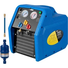 Refrigerant Recovery Machine 1 HP Dual Cylinder Oil-Less Freon Recycling Unit