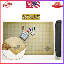 RPG Battle Grid Mat - 24" x 36" Double Sided Neoprene Mat Plus Dry Erase PVC ...