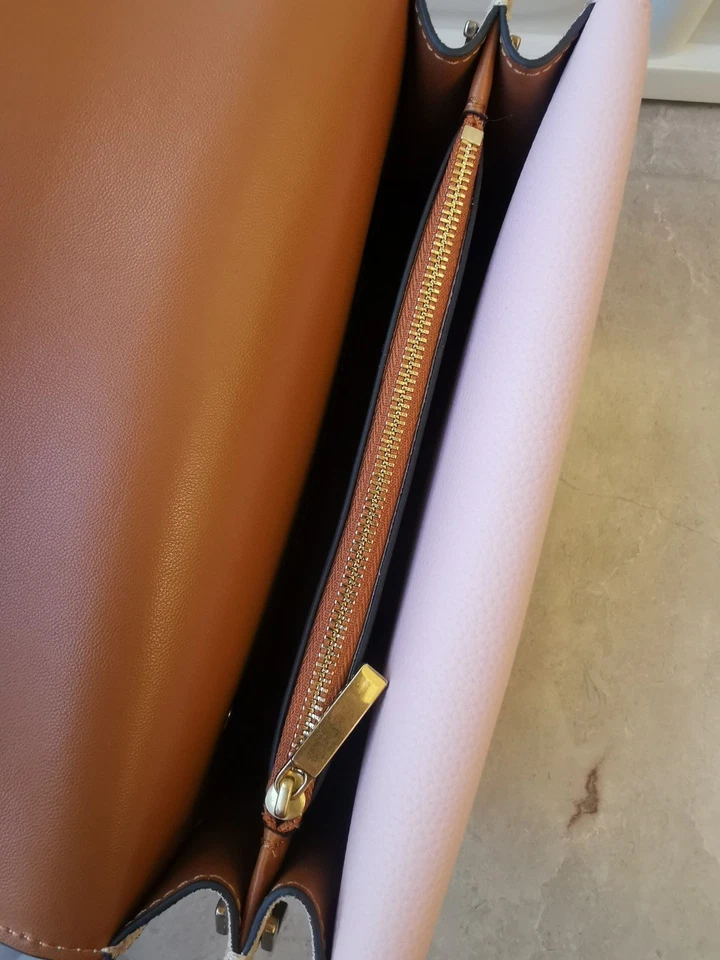 全新带标签 903 小号 Lee Radziwill 卵石纹单肩包皮革粉色 — 第 3/4 张图片