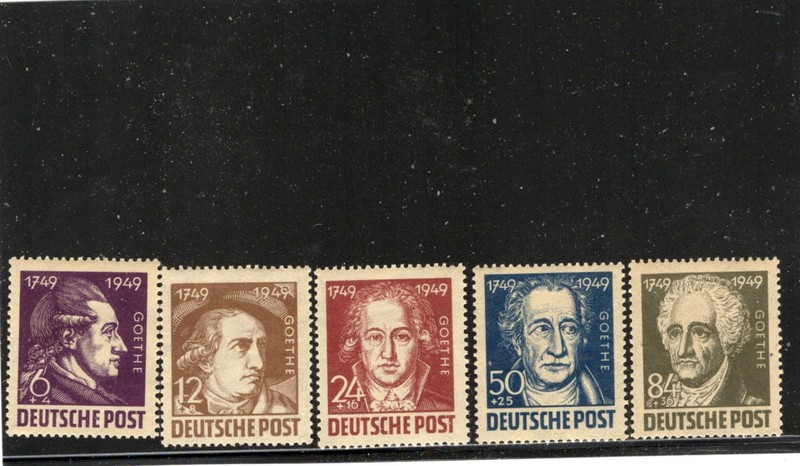 germany 1949 russian zone set of 5 -r55 -r59 mnh