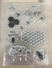 Transparent, Clear Silicone Stamps - "bee" happy theme DIY paper crafts A-44