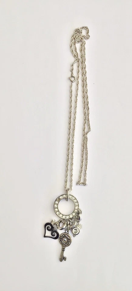 Fossil Charm Träger m. 3 Fossil Charms Edelstahl + Modeschmuck Halskette 62 cm🎀 - Bild 2 von 4