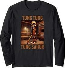 Funny Tung Tung Tung Sahur Italian Brainrot Meme Long Sleeve Tshirt