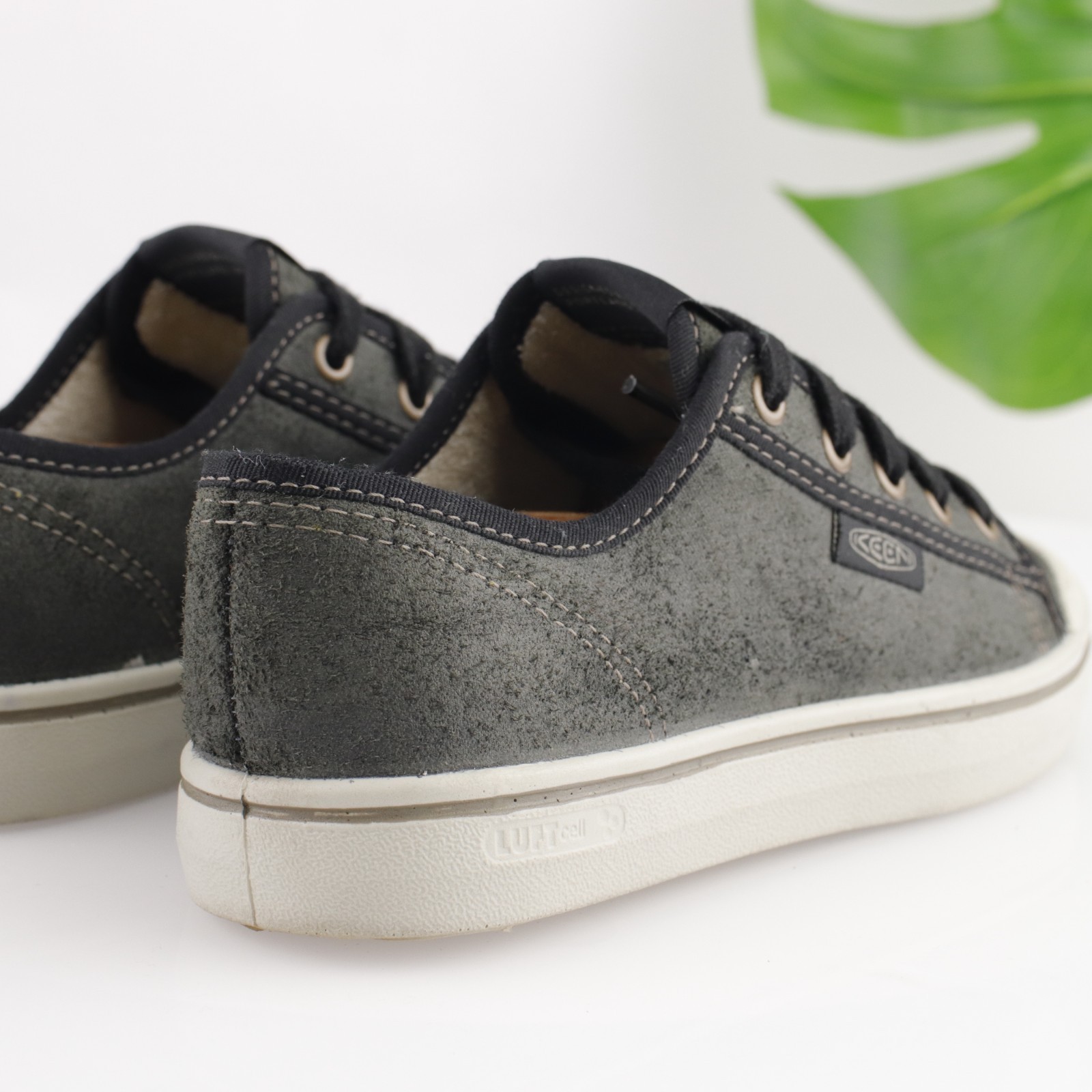 Sneaker Keen donna Elsa Harvest taglia 7 grigio pelle riciclata scarpa casual stringata