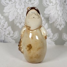 Natural Clay Colored Santa figurine 5.25" Tall Rustic Retro