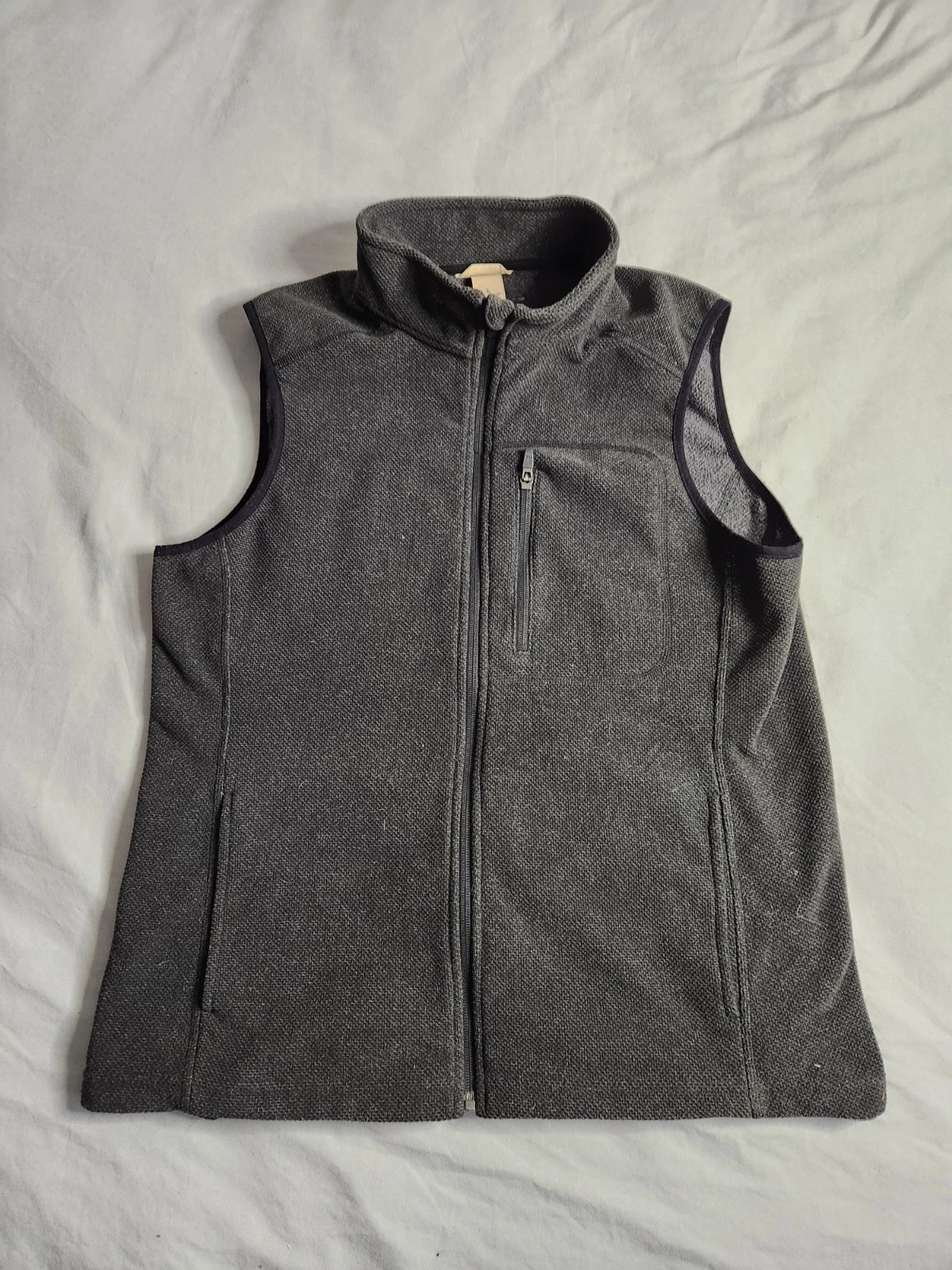 Duluth Fleece Vest Mens Size Large Charcoal Gray Full Zip Western Outdoors NEW