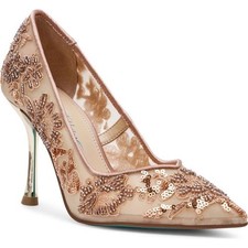 Betsey Johnson Jenii Sequin Mesh Pump Heels Sz 9