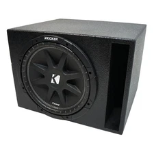 Universal Car Stereo Rhino Coated Ported 12" Kicker Comp C12 Sub Box - 4 Ohm