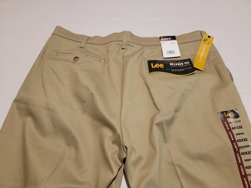 Lee Men’s Comfort Stretch Relaxed Fit Size Beige Khaki Wrinkle Resistant 40x32 - Picture 7 of 11