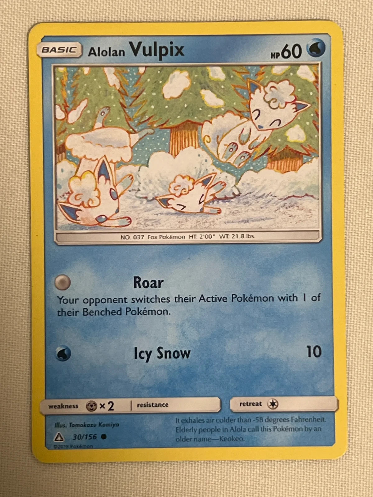 Pokemon Sun & Moon Ultra Prism 30/156 Alolan Vulpix Common LP