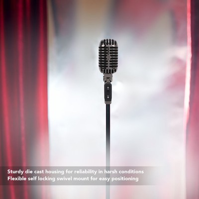 Classic Retro Dynamic Vocal Mic Cardioid Zinc Alloy Universal Stand Old Vint Hot