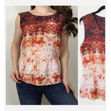 Top W118 por Walter Baker Sin Mangas Peplum Abstracto Preppy Verano Clásico Elegante