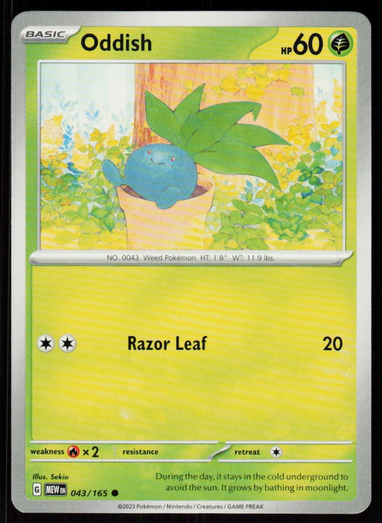 Oddish 043/165 Common 151 Pokemon Near Mint