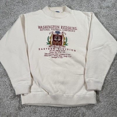 Vintage Washington Redskins Sweatshirt Mens Medium White NFL Football Nutmeg 90s