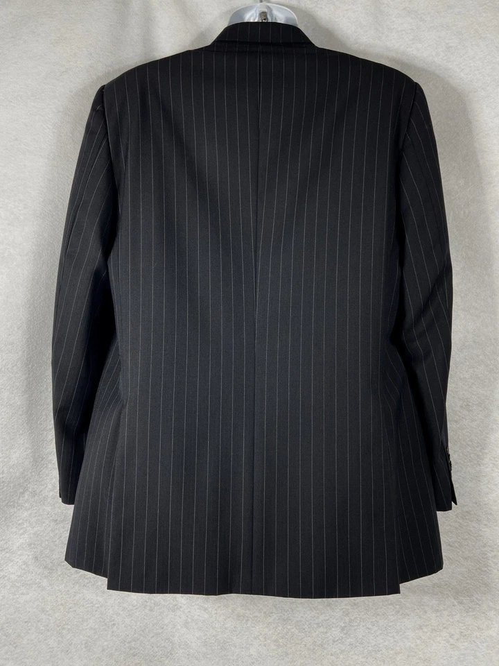 Blazer De Colección Guy Laroche Para Hombre 40R Negro Abrigo Deportivo Traje a Rayas Chaqueta Mezcla de Lana Foto 4 de 4