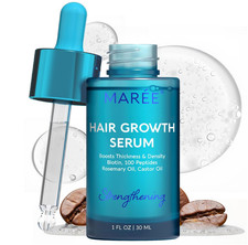 MAREE Hair Growth Serum - Caffeine Peptides Castor Rosemary Oil for Hair Growth