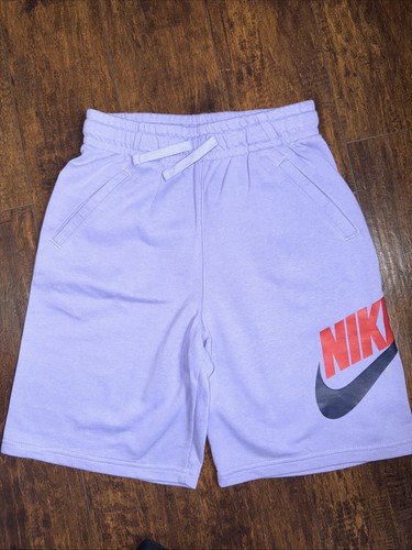 Nike Fleece Shorts Youth Boys Sz Xl Bottoms With Drawstring & Pockets Purple - Picture 4 of 4