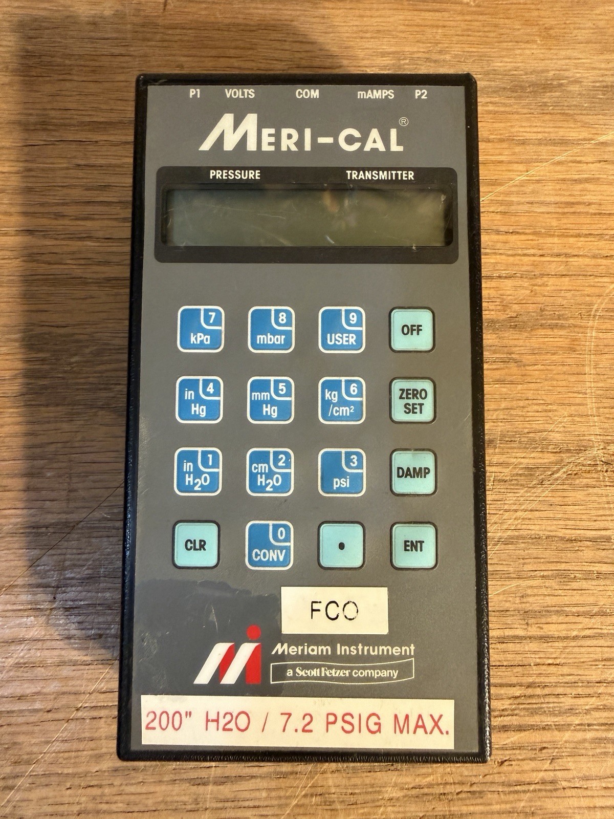 Meriam Instrument Meri-Cal Precision Pressure Calibrator Model #DP200C