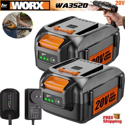 2-pack Battery 20V For WORX 8.0Ah Extend Lithium  WA3520 WA3525 WA3575
