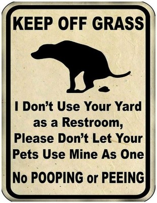 Keep Off Grass Yard No Dogs Pooping Tin Metal Signs Home Décor 8x12