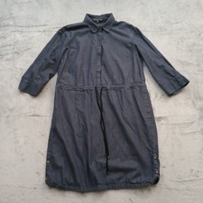 Adrianna Papell Shirt Dress Medium Blue Half Button Knee Length 3/4 Sleeve