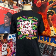 Vintage 90s UNLV Runnin Rebels Graffiti Logo NCAA Basketball Tee Black Sz Medium