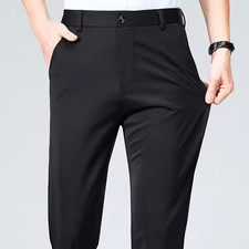 Mens Office Trousers Business Work Formal Dress Pants Casual Smart Uniform