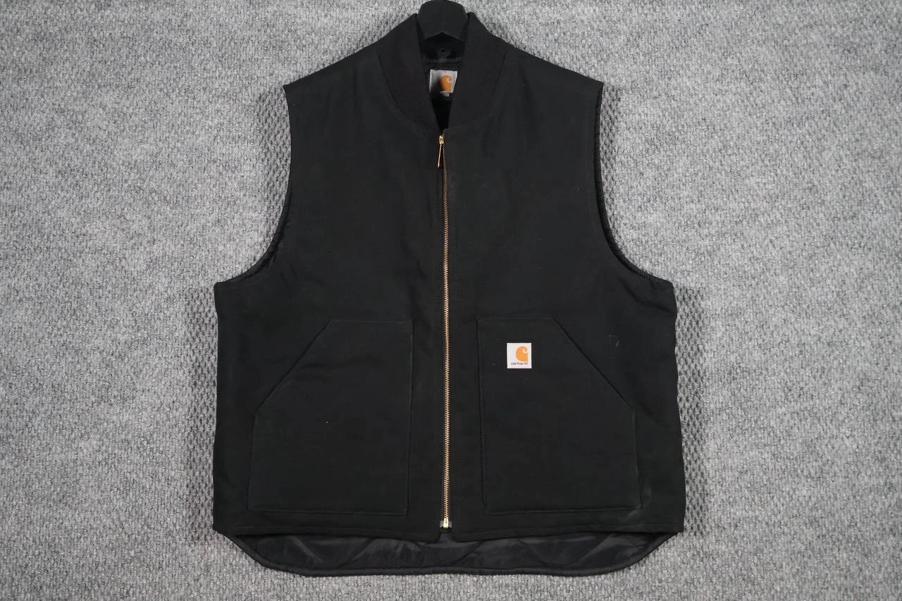 Carhartt Men's Black Duck Workwear Vest Arctic Quilt Lined XL