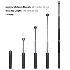 Extension Pole Extended to 28.7" Stick for Feiyu Pocket, DJI Osmo, 360 ONE Cam
