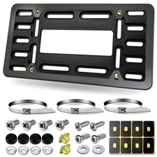 Universal Front License Plate Bracket Black Aluminum Holder For Vehicles