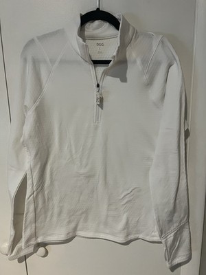DSG Run Grid 1/4 Zip White Size Large L/S Lightweight Pullover Womens Cold Gear