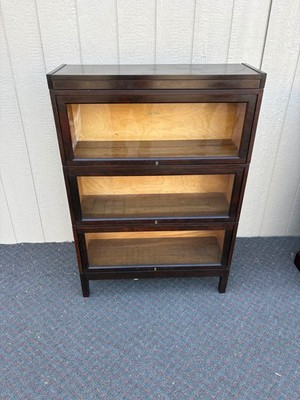 67598 Shaw Walker Three-Section Barrister Bookcase with Glass Doors