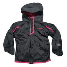 Columbia Bugaboo Interchange 3-in-1 Jacket Girls 3T Black Pink Omni-Tech EUC