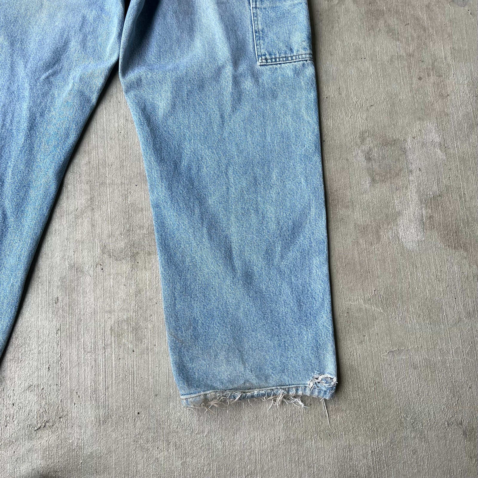 Carhartt blue denim jeans double knee work wear carpenter pants thumbnail 6