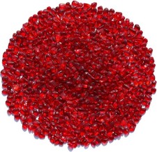 Sea Glass Stones - Red Clear Glass Pebbles Gemstones - Perfect for Aquarium