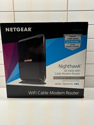 NETGEAR Nighthawk AC1900 Wireless WiFi Cable Router Modem C7000 v2 DOCSIS 3.0