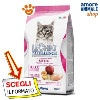 Monge LeChat Cat Kätzchen Excellence Ein Huhn Essen Trocken Katzen 400 Gr
